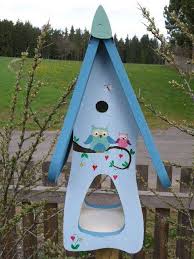 Vogelhaus Eule Blau Vogelhaus Vogelhauser Diy Vogel Im Garten