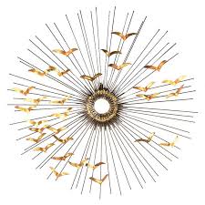 Jere 1978, and features a patinaed bronze finish, which remains in excellent condition. Curtis Jere Sunburst With Birds Metal Sculpture Wall Art Wall Sculpture Art Big Wall Decor