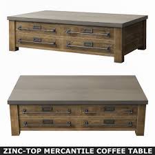 Can be made with vintage fruitboxes and aged oak, or simply in aged oak. Zinc Top Mercantile Coffee Table 55in 3d Model Cgtrader