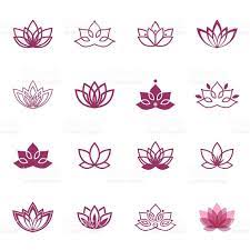 Lotus Symbol Icons Vector Floral Labels For Wellness Industry Tattoos Small Lotus Tattoo Mini Tattoos