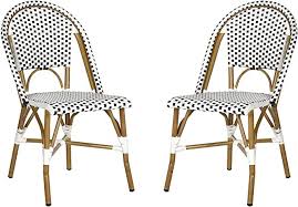 Amazon Com Safavieh Home Collection Hooper Black White Indoor Outdoor Stacking Side Chair Kitchen Dini In 2020 Outdoor Side Chairs Side Chairs Dining Side Chairs