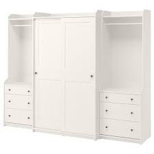 This would allow you to have the same drawers for the middle as you do on the sides. Hauga Wardrobe Combination White Ikea