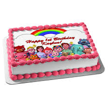 1st birthday party themes birthday party decorations birthday cake melon cake first birthdays cake decorating candy babies life. Cocomelon Personalized Edible Cake Topper Image 1 4 Sheet Abpid53379 Walmart Com Walmart Com
