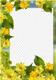 Download Flower Photo Frame Yellow Flowers PSD Mockup Templates