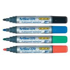 artline 370 flip chart marker bullet tip 2 0mm assorted colours set 4