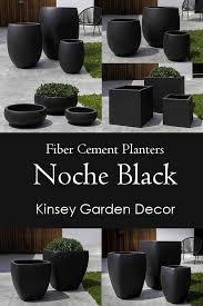 Cedros Fiber Cement Tall Planters Black Kinsey Garden Decor In 2020 Hanging Plants Indoor Planters Plant Pot Design