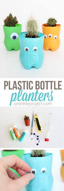 Hanging plant containers can be made using any kind of plastic bottle that you can cut with a knife or a pair of scissors. How To Make Plastic Bottle Planters One Little Project