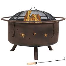 Round grill grates for fire pits. Sunnydaze Outdoor Camping Or Backyard Round Cosmic Stars And Moons Fire Pit With Cooking Grill Grate Spark Screen And Log Poker 30 Target