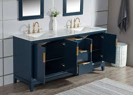 This 72'' double vanity set has everything you need to pull together that bathroom reno, and grab a streamlined, minimalist look at the same time. Rustic Freestanding Hardwood Bathroom Vanity With Sinks And Cabinet And Bronze Finish Handles Chestnut Collection Carrara Marble Counter Top Water Creation 72 Double Sink Vanity In Grey Oak Kitchen Bath Fixtures