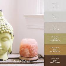 Rgb(161, 165, 162) light yellow: Zestful Zen Embroidery Color Palette With Thread Codes