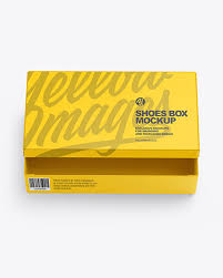 Shoe box mockup to showcase your design of a box packaging. Matte Shoes Box Mockup In Box Mockups On Yellow Images Object Mockups