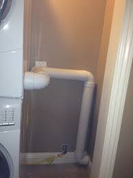 You can use a dryer heat diverter: I Needed To Hide My Dryer Vent So I Took Off The Metal One That Was An Eyesore And Used Pvc To Make A Vent And Laundry Room Inspiration Home