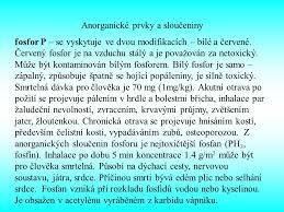 Další využití bílého fosfor může být také jako náplň různých bomb. Anorganicke Prvky A Slouceniny Ppt Stahnout