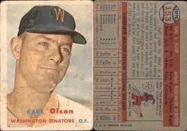 KARL OLSON 1957 Topps #153 Card Washington Senators *AutographDen* $0.24