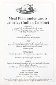 Meal Plan Under 2000 Calories Indian Cuisine Under 2000