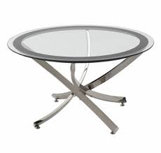 This uniquely simple form creates a these beautiful round glass coffee tables are available with a choice of glass table tops in red. Norwood Chrome Coffee Table With Round Glass Top By Coaster