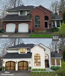 A navy painted panel cradles this striking triangular facade, a mixture of black. 12 Tips For Home Exterior Design In 2019 Blog Brick Batten Brick Exterior House House Makeovers Home Exterior Makeover