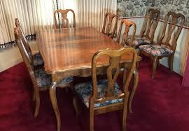 The dining set is early 70s ethan allen. Ethan Allen Pecan Dining Room Table 8 Chairs Generations Real Estate Inc