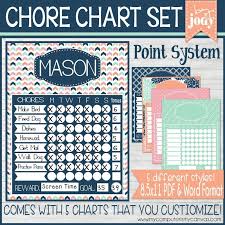 Point System Chore Charts Navy Printable My Computer Is