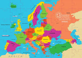 Carte de colorat si activitati. Puzzle Geografic Harta Europei 69 Piese Nichiduta Ro