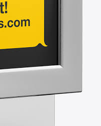 Psd mockup to showcase your designs in modern way. Metallic Led Light Box Mockup Half Side View In Outdoor Advertising Mockups On Yellow Images Object Mockups