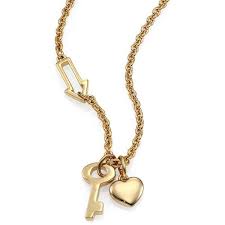 Marc By Marc Jacobs Locked Bow Tie Necklace Tie Necklace Heart Shaped Pendant Necklace Heart Shaped Necklace