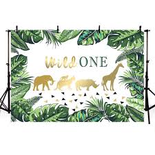 Amazon Com Mehofoto Wild One Themed 1st Birthday Party Backdrop Animals Photogra Birthday Party Photography 1st Birthday Party Decorations Safari Photo Booth