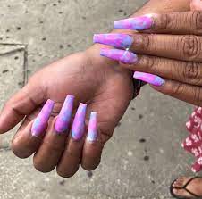 Trix Are For Kids Acrylicnailsstiletto Tie Dye Nails Cotton Candy Nails Pink Nails