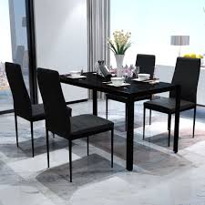 Every child needs their own work space. Black Dining Table Set With 4 Chairs Contemporary Design Contemporary Dining Sets Dining Table Black Contemporary Dining Table
