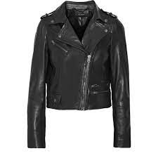 Muubaa Collumba Cropped Leather Biker Jacket 225 Liked On Polyvore Featuring Outerwear Jac Real Leather Jacket Cropped Leather Jacket Cropped Moto Jacket