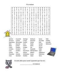 A La Maison Wordsearch French Vocabulary Words French Lessons
