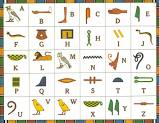 Ägyptisches bilder set, liste des hieroglyphen alphabets. 5 07