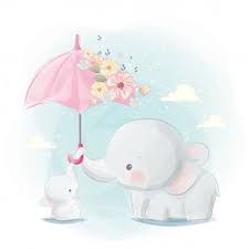Cute Elephant Flying With Balloons Baby Animal Drawings Cute Cartoon Wallpapers Cartoon Wallpaper