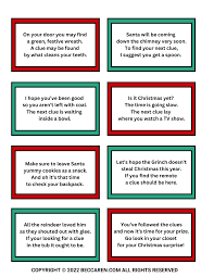 Free Printable Christmas Scavenger Hunt Clues For Adults