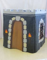 Lets Not Forget The Boys This Deluxe Style Medieval Castle Card Table Playhouse Is Sure To Encourage Your Li Card Table Playhouse Diy Kids Tent Play Houses
