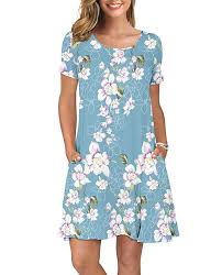 Korsis Women S Summer Casual T Shirt Dresses Short Sleeve Swing Dress With Pockets At Amazon Wom Summer Dresses For Women Clothes For Women Mini Dresses Summer