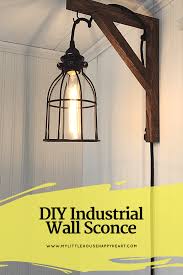 Outdoor sconces work well almost anywhere outside of the home, and in addition to providing exquisite lighting fixtures, they ensure that your paths, steps, and doorways are safely illuminated. Diy Industrial Wall Sconce Using A Caged Hanging Pendant Light Industrial Wall Sconce Hanging Pendant Lights Diy Pendant Light
