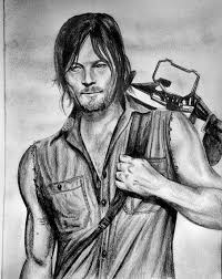 Daryl Walking Dead Pencil Sketch Walking Dead Drawings Walking Dead Art Walking Dead Fan Art