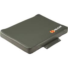 Pelican 45qt elite wheeled cooler in white, with grey wheels and latch buttons. Pelican 45qt Elite Cooler Seat Cushion Green 45q Seat Grn B H