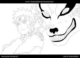 Naruto And Kurama Lineart Naruto Drawings Fox Coloring Page Cartoon Coloring Pages