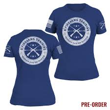 womens grunt style t shirt blue white