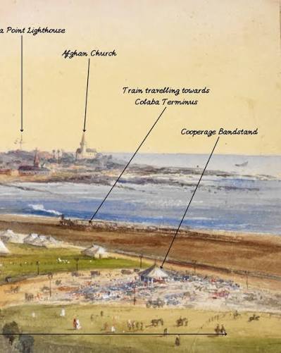 Ever wondered how Colaba looked in the 1870s? This March 1870 water-colour painting titled 'Bombay – The Esplanade and Colaba in the distance (from the top of Watson's Hotel)' by John Frederick
