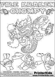 Printable Or Online Colorable Skylanders Swap Force Coloring Page With The Original Swappable Character Fire Kr Coloring Pages Skylanders Skylanders Swap Force