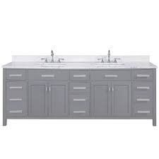 Mod 84 inch free standing modern bathroom vanity with double reinforced acrylic sink suave and refined, the dolce series is the highlight of any modern bathroom. Design Element Valentino 84 Double Sink Vanity In Gray Walmart Com Walmart Com