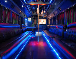 Each bus has sturdy perimeter seating, ample storage space, sufficient standing room and soundproof interiors. 50 Passenger Party Bus Limo United Coachways 50 Limousine Party Bus