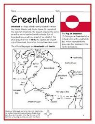 Greenland Printable Handout With Map And Flag Map Worksheets Greenland Geography Worksheets