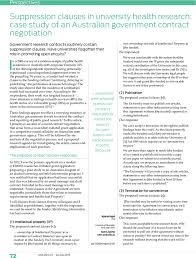 Suppression Clauses In University Health Research Case Study Of An Australian Government Contract Negotiation Kypri 2015 Medical Journal Of Australia Wiley Online Library