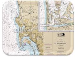 Trays4us San Diego Nautical Chart Birch Wood Veneer 16x12 Inches Large Tv Serving Map Tray 100 Different Designs