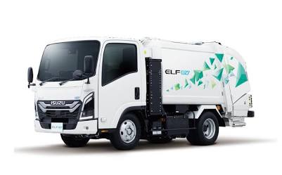 いすゞ 小型EVトラック「エルフEV」（AI 生成）