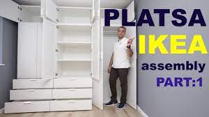 An ikea pax wardrobe system without doors ikea get some advil (or bourbon) and fire up the planner. Ikea Platsa Wardrobe Assembly Platsa Frames Part 1 Youtube